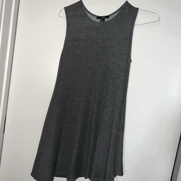 Gray Sleeves Mini Shift Dress with High-neck and keyhole back size small - Picture 2 of 7